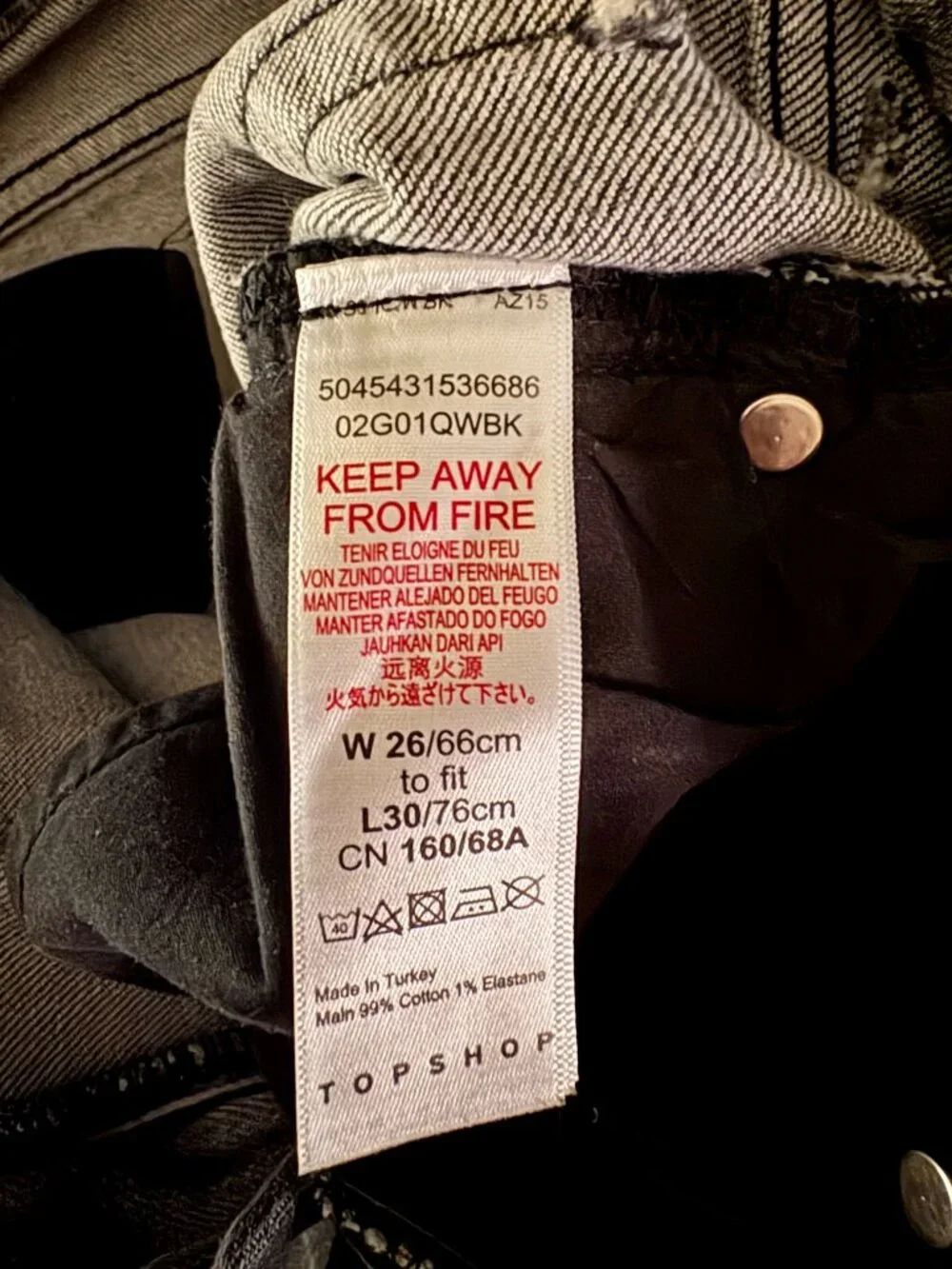 Topshop Washed Black Pinstripe Jeans - Picture 3 of 3